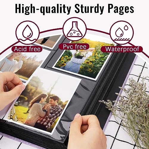 Linen Photo Album 4x6 Large Capacity 1000 Pockets Pictures Fabric Cover Books Albums Wedding School Family Anniversary Baby Memory Engagement Travel Albums(Black, 1000 Pockets) (Pack of 2) - color: Black, size: 1000 Pockets (Pack of 2)