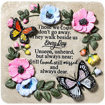 Blosssound Memorial Garden Stone Gifts for Loss of Loved One 9.8 Inch Sympathy Memorial Gifts Those We Love Don't Go Away Condolence Bereavement Plaques for Homes, Lawn and Garden Stepping Stone