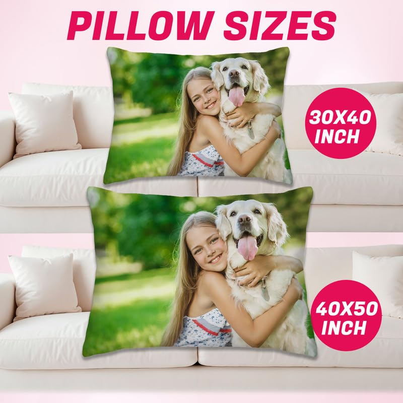 Ships Next Day, Custom Pillow with Picture, Personalized Face Pillow 30x40 | Personalized throw pillows with photos and text, customizable pillow case, customized pillow for your pets and loved ones - size: 30x40