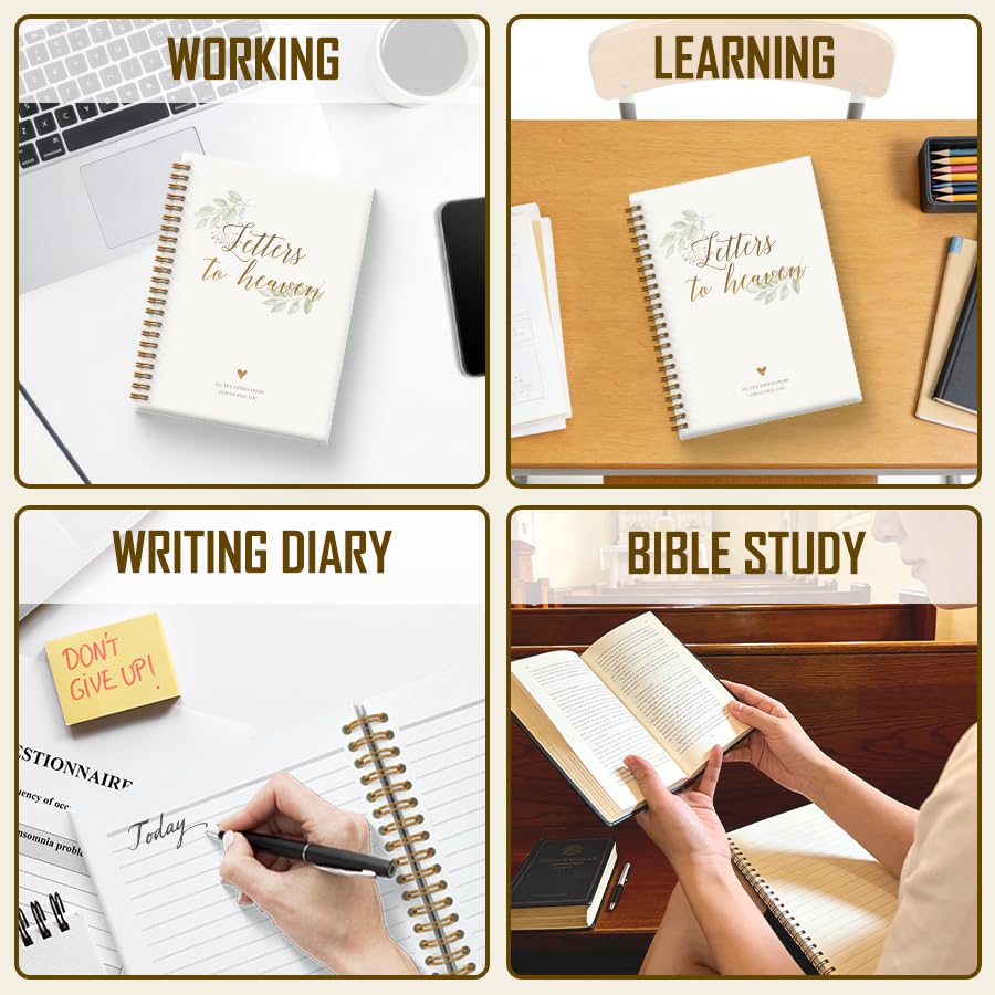 Memorial Gifts Journal for Women Men 5.5x8.4in(White) - color: White