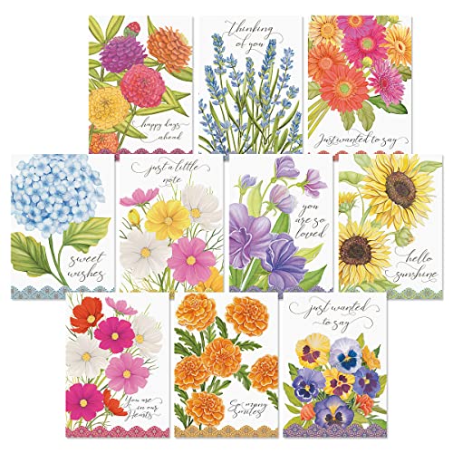 Current Sweet Wishes Thinking of You Cards with Envelopes - Assortment of 20 Greeting Cards, 10 Designs, Large 5" x 7" Thinking of You Cards for Women - style: Sweet Wishes