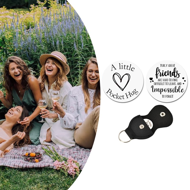 ShiQiao Spl Keychain for Women & Girls, Best Friend Pocket Hug Token, Stainless Steel, Turly Great Friends, Bestie Friendship Gifts for Christmas & Birthday - color: Turly Great Friends