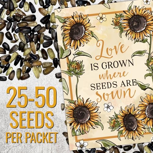 Seed Needs Sunflower Seed Packet Gift Favors for Weddings & Bridal Showers - size: 30 Packs, style: FAV-001