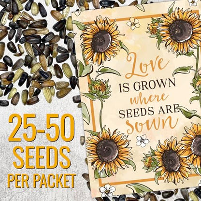 Seed Needs Sunflower Seed Packet Gift Favors for Weddings & Bridal Showers - size: 30 Packs, style: FAV-001