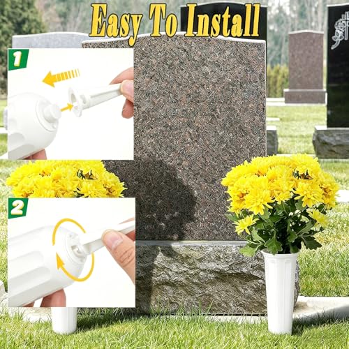 10-Pack Cemetery Vases with Spikes for Graves - color: White