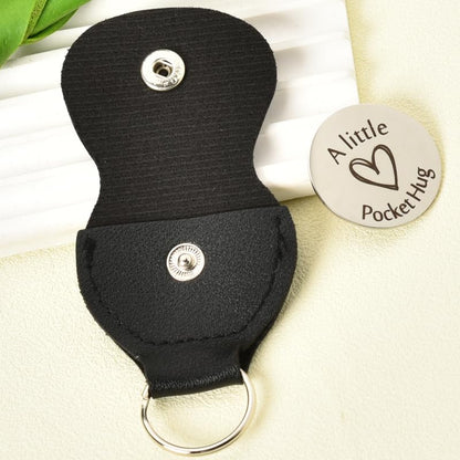 Pocket Hug Keychain Coin Gift for Women Men Pocket Token for Best Friends Bff Birthday Inspiration Gifts for Husband Boyfriend Anniversary Christmas Gifts Motivational Keychain with PU Case - color: Always Know You Are Loved