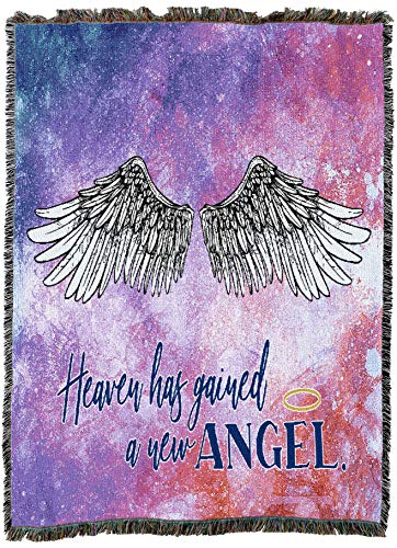 Pure Country Weavers Heaven Has Gained A New Angel Blanket - Sympathy Bereavement Gift Tapestry Throw Woven from Cotton - Made in the USA (72x54) - color: New Angel, size: 72" x 54"