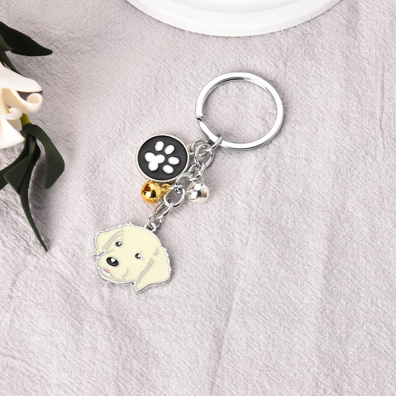 Cute Pet Dog Keychain Gifts for Women Men BFF Birthday Gifts for Best Friends Dog Loss Sympathy Gift for Pet Owners Dogs Claw Memorial Gift for Dogs Lovers Gold Labrador Retriever Keychain