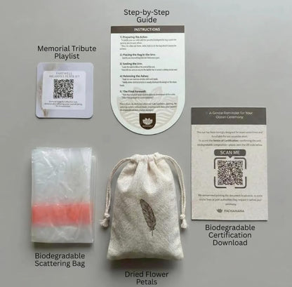 Biodegradable Water Burial Urn Kit with Pink Flower – Cruise Approved Ocean Ashes Scattering Ceremony with Certificate (3 Sizes) (Medium) - size: Medium