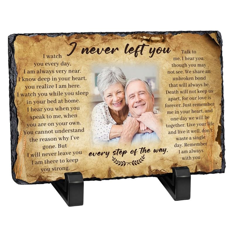 Personalized Memorial Picture Frame, Gifts for Loss of Loved One | Custom Photo & Name Sympathy Stone Frame, Customized Bereavement Condolence Gifts for Loss of Dad Mom Husband Wife Son - color: Style 3