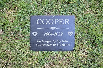 Custom Pet Memorial Slate Stone, Personalized 8x12 Dog Memorial Stone, Pet Grave Marker for Pet Dog Cat Horse, Headstone, Pet Headstone, Memorial Stone You Can Customize (Design 1) - style: Design 1