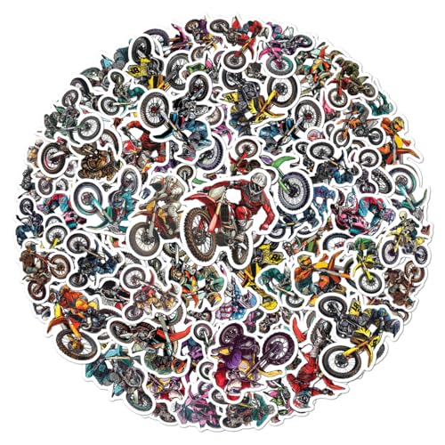 Motocross Dirt Bike Rider Stickers Pack of 50Pcs Vinyl Decals for Water Bottles Laptop Luggage Helmet Notebook Skateboard Phone Teens Boys Adults Cool Aesthetic - color: Motocross