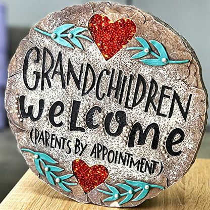 Outdoor/Garden Stepping Stones - Grandma and Grandpa Gifts - Great Grandma Gifts (Grandparents Day Gift Grandchildren Welcome Home) - color: Grandma and Grandpa Gift