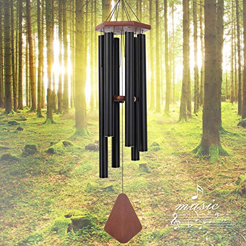 Wind Chimes for Outside Large Deep Tone, 44 Inch Black Memorial Windchimes - color: Black, size: 44"
