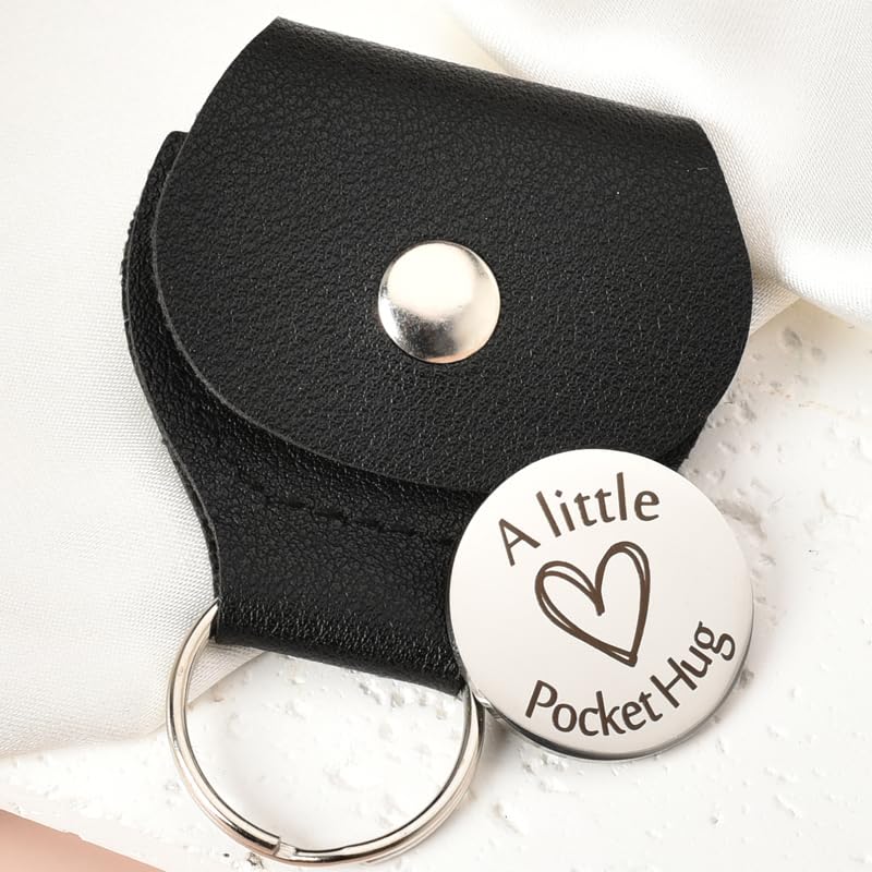 ShiQiao Spl To My Son Gifts from Mom Never Forget How Much I Love You Keychain for Son Birthday Christmas Gifts Pocket Hug Keychain Token for Son Motivational Inspirational Gifts with Leather Case - color: To My Son