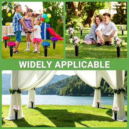 10-Pack Cemetery Vases with Spikes for Graves - color: Black