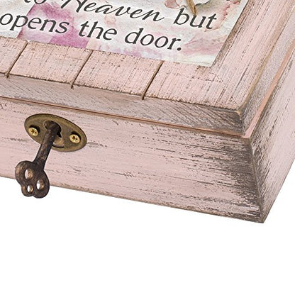 Cottage Garden Prayer to Heaven Blush Pink Distressed Locket Petite Music Box Plays Amazing Grace