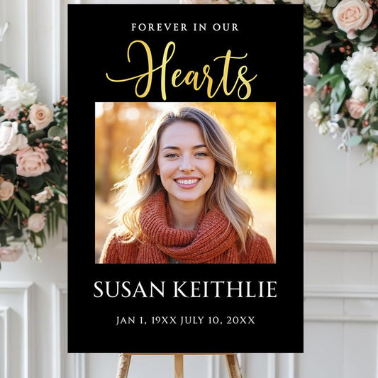 Personalized Funeral Welcome Signs, Celebration Of Life Yard Sign, Celebration of Life Decoration, Custom Memorial Sign, Minimalist Memorial Sign With Photo, Memory Signs For Funerals#16 - color: Design 16