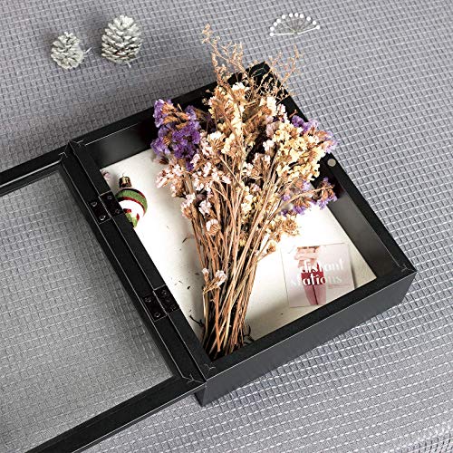 Muzilife 8x10 Shadow Box Wood Picture Frame, 2.16 Deep, Real Glass, Black - color: Black, size: 8x10