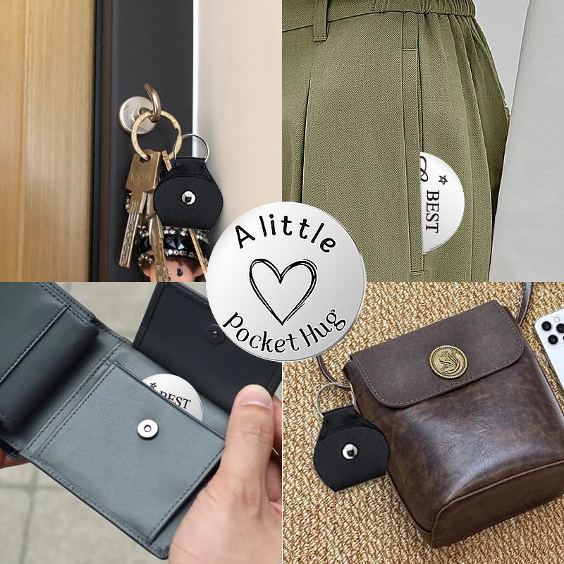 Pocket Hug Token for Women Mom Friend Birthday gifts for Her Him Long Distance Gifts for Men Dad Son Inspirational Keychain - color: Best Cousin Ever