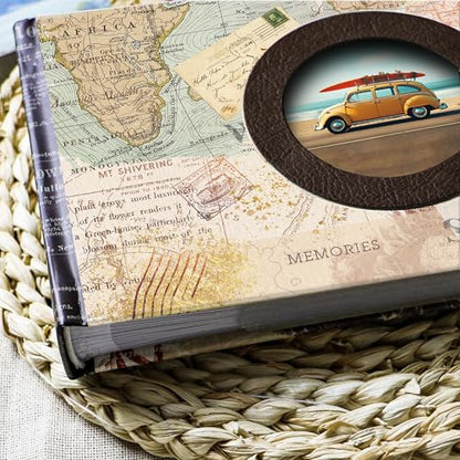 Holoary Photo Album 4x6, Picture Album Holds 50 Horizontal Photos, Memo Writing Area for Each Pocket, Printing Cover Small Photo Book with Front Window, Small Photo Album for Travel Vacation Adventure - size: 50 Pockets