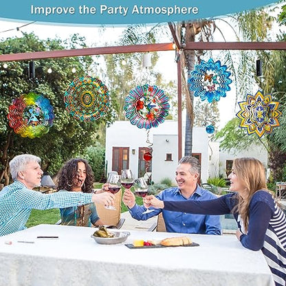 Butterfly Wind Spinner, 12 inch 3D Metal Wind Spinners Outdoor - color: Mandala Butterfly