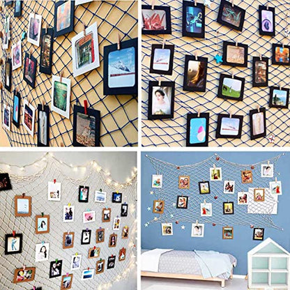 Perfect 4U 40PACK Paper Photo Frames Black Paper Photo Flim DIY Wall Picture Hanging Frame Album+Rope+Clips Set DIY Wall Décor 10x15 cm, Great for Family and Friends on Their Birthdays