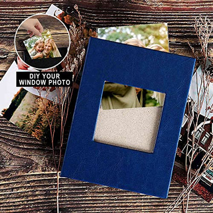 Ywlake Photo Album 4x6 50 Pockets 2 Packs, Small Mini Capacity Leather Photo Albums, Each Pack Holds 50 Top Loader Vertical Only Pictures Blue - color: Blue, size: 50 Photos/2PK