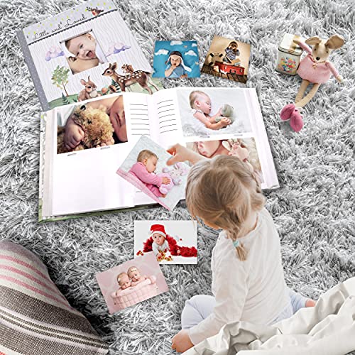 Holoary Baby Photo Album 4” x 6” 160 Photos, Newborn Baby Keepsake Gifts for Baby Boy/Girl and New Parents, Woodland Animals Design - size: 8.5''x8.6''