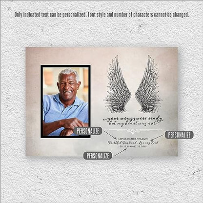 Your Wings Were Ready But My Heart Was Not | Celebration of Life Framed Print | Style I (White Frame) - color: White Frame