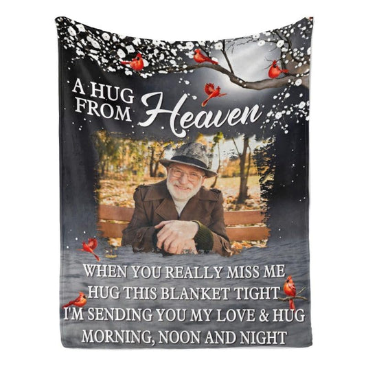 Personalized Memorial Photo Blanket for Loss of Loved one：Made in USA, in Loving Memory Photo Blanket Custom Sympathy Throw Blanket Gift for Loss of Dad Mom Husband Wife - color: Memorial Blanket 02-3