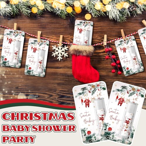 30 Pack Christmas Santa Lip Balm Gift Baby Shower Party Favor Prize - style: Santa