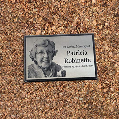 PlaqueMaker Stainless Steel and Granite Memorial Headstone - Markers for Lost Family Members, Infants, Loved Ones, Friends, Dogs, Cats, and Other Family Pets. (16 x 10 x 2) - size: 16 x 10 x 2"