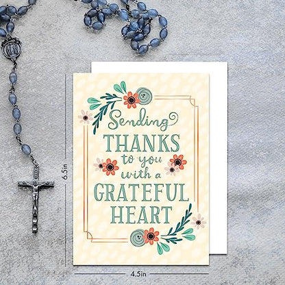 Faithfully Yours Designer Greetings Inspirational Thank You Boxed Card | Biblical Scripture Verse, Faith Based Sentiment, Boxed Card Set, Matching Envelopes