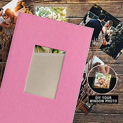 Ywlake Photo Album 4x6 300 Pockets, Leather Photo Albums Holds 300 Horizontal Only Pictures Pink - color: Pink, size: 300 Pockets