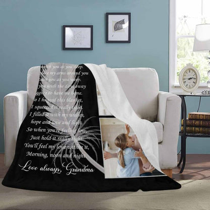 Custom Memorial Blanket with Photo - Sympathy Gift for Loss of Loved One - color: Style 17