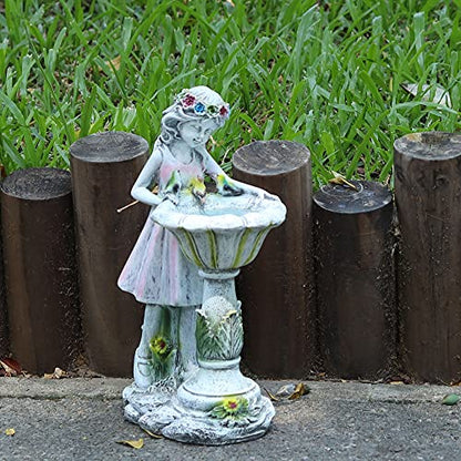Voveexy Fairy Garden Statue, Solar Garden Angel Figurine Outdoor Decoration Waterproof Angel Sculpture for Patio Yard Lawn Porch Art Ornament Christmas Birthday Gift