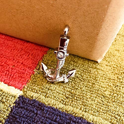 JMQJewelry Urn Necklace for Ashes Heart Anchor Keepsake Pendant - style: Anchor white