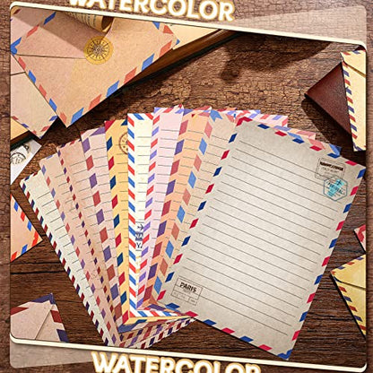 TaoBary 160 Pcs Vintage Airmail Stationery Paper and Envelopes Set - size: 5.5 x 8.25 Inch, style: Vintage Airmail