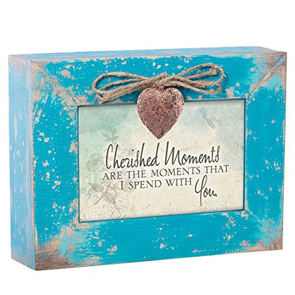 Cottage Garden Cherished Moments Teal Distressed Jewelry Music Box Plays Wind Beneath My Wings