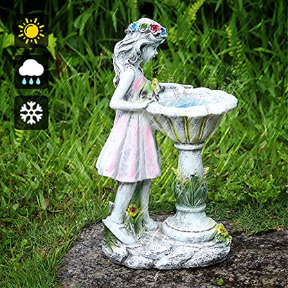 Voveexy Fairy Garden Statue, Solar Garden Angel Figurine Outdoor Decoration Waterproof Angel Sculpture for Patio Yard Lawn Porch Art Ornament Christmas Birthday Gift