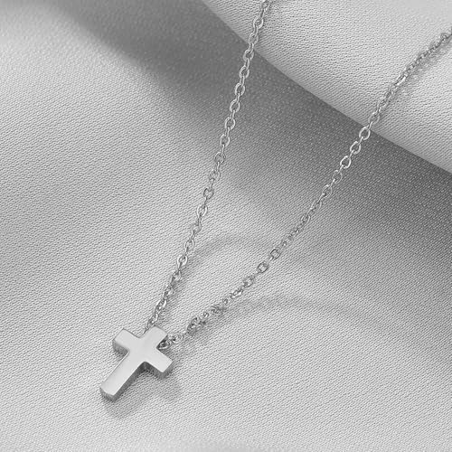 Cremation Jewelry Cross Urn Necklaces for Ashes for Women Men Memorial Keepsake Pendant Human Ashes - color: Silvery
