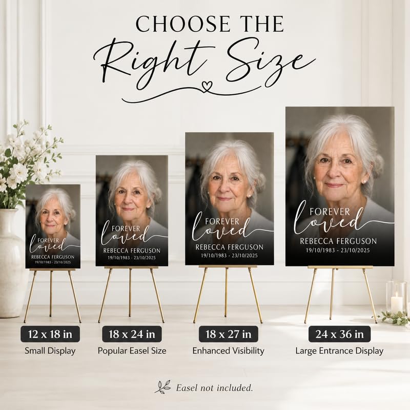 Personalized Forever Loved Memorial Sign with Photo for Funeral - color: Design 1