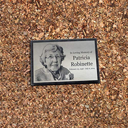 PlaqueMaker Stainless Steel and Granite Memorial Headstone - Markers for Lost Family Members, Infants, Loved Ones, Friends, Dogs, Cats, and Other Family Pets. (14 x 9 x 2) - size: 14 x 9 x 2"