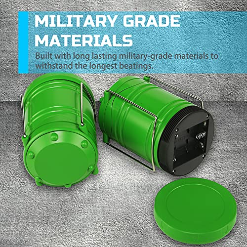Lichamp 4 Pack LED Camping Lanterns Flame Lights, Green - color: Green