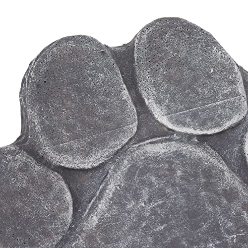 Pawprint Memorial Stone, DIY Lettering Beautiful Dog Grave Marker Comforting for Backyard for Puppy (Rock Grey)