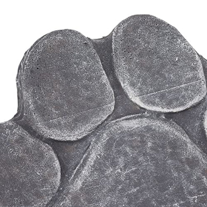 Pawprint Memorial Stone, DIY Lettering Beautiful Dog Grave Marker Comforting for Backyard for Puppy (Rock Grey)