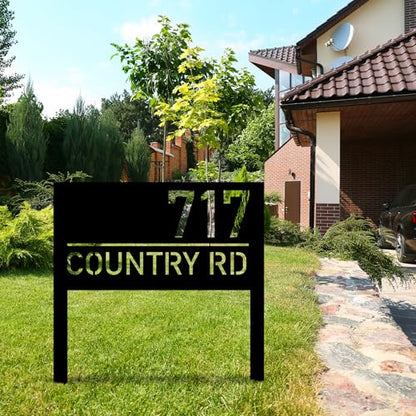 Personalized Modern House Address Number Sign, Custom House Number Garden Stake, Street Name Yard Stake, House Number Sign for Lawn and Patio, Outside Signs, Address Number Gift, New Homeowner Gift - color: Design C