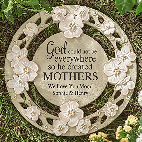 Let's Make Memories Personalized God Couldn't Be Everywhere Flower Garden Stone - for Mom - for Her - style: God Couldn't Be Everywhere