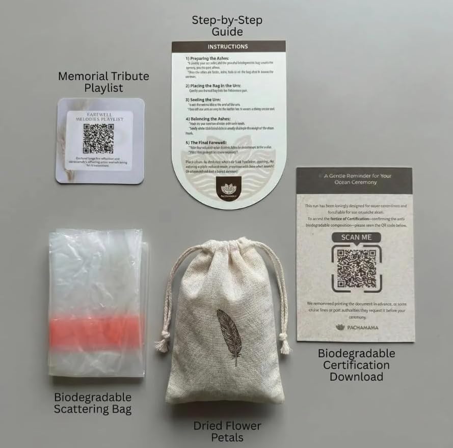 Biodegradable Water Burial Urn Kit with Pink Flower – Cruise Approved Ocean Ashes Scattering Ceremony with Certificate (3 Sizes) (Small) - size: Small